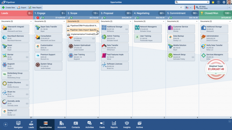 Manage Sales Documents for Financial Services - Pipeliner CRM