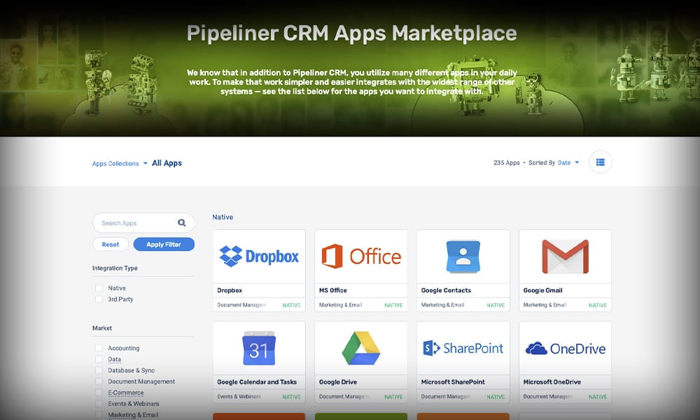 Pipeliner CRM has multiple systems and suite integration for sales operations