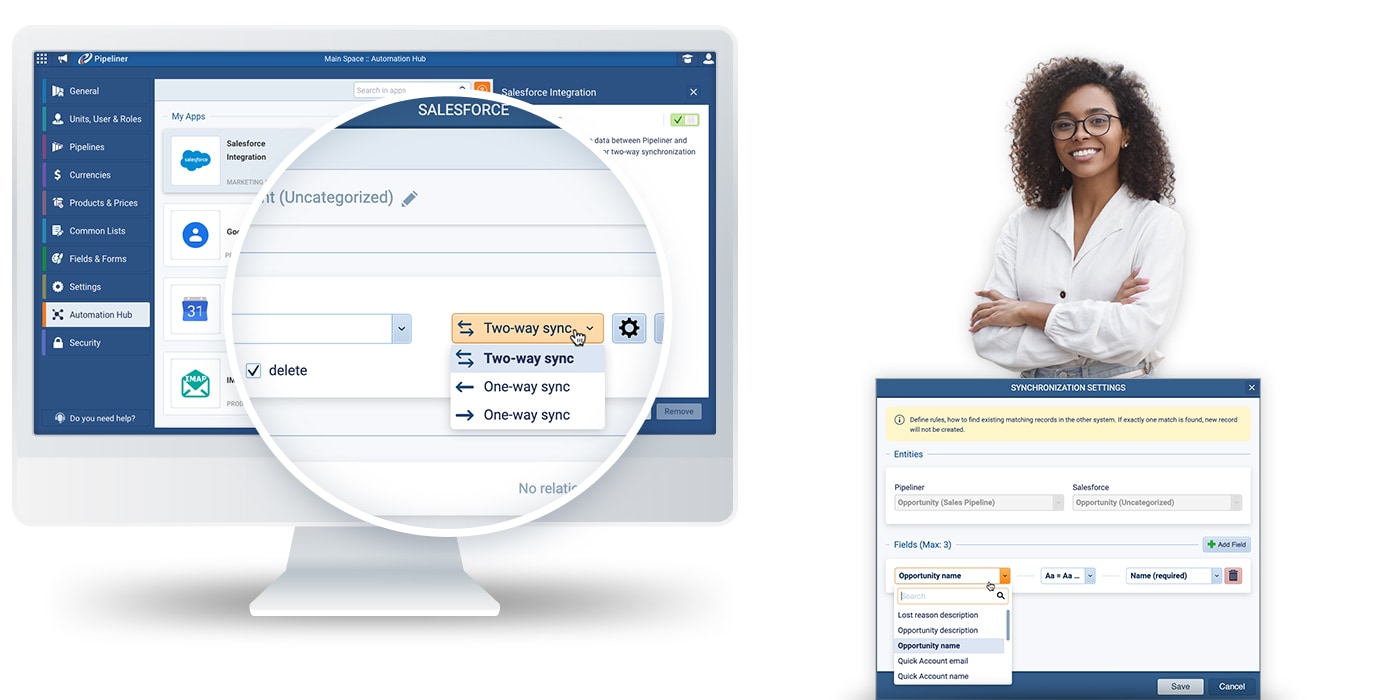 Pipeliner CRM connects with existing Salesforce solution