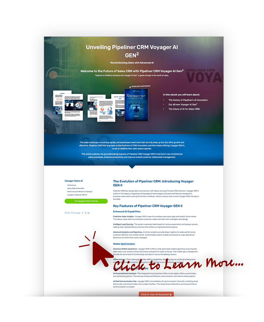 Discover Pipeliner CRM Voyager GEN II: Revolutionizing Sales with Advanced AI