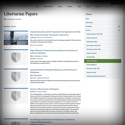 Mises Institute Libertarian Papers